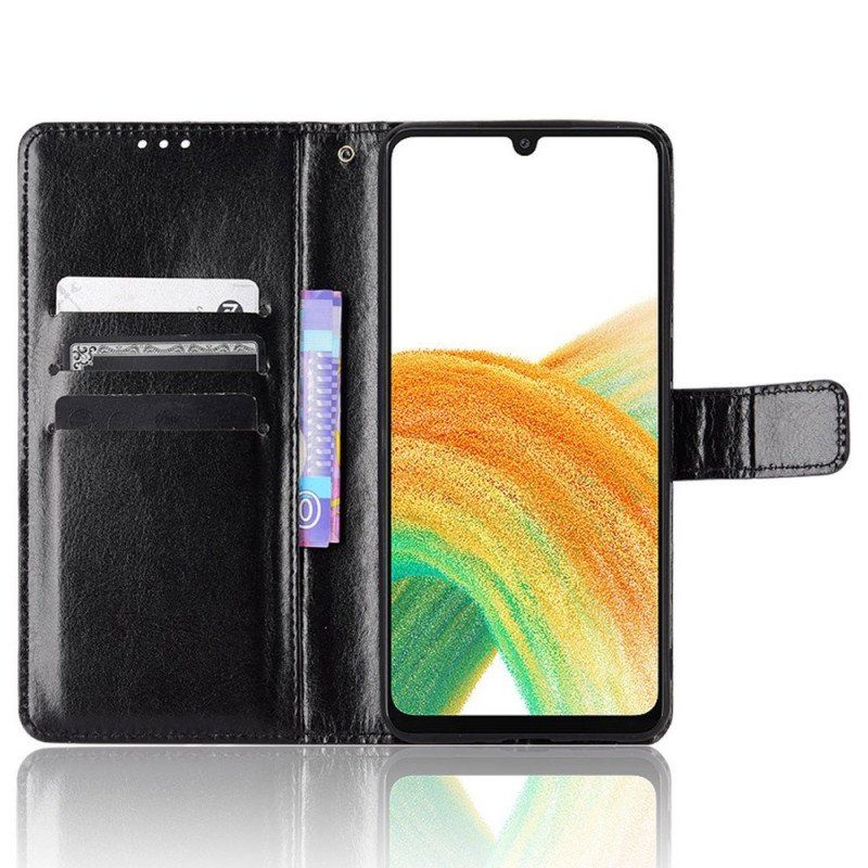 Etui Folio do Samsung Galaxy M23 5G Błyszcząca Sztuczna Skóra