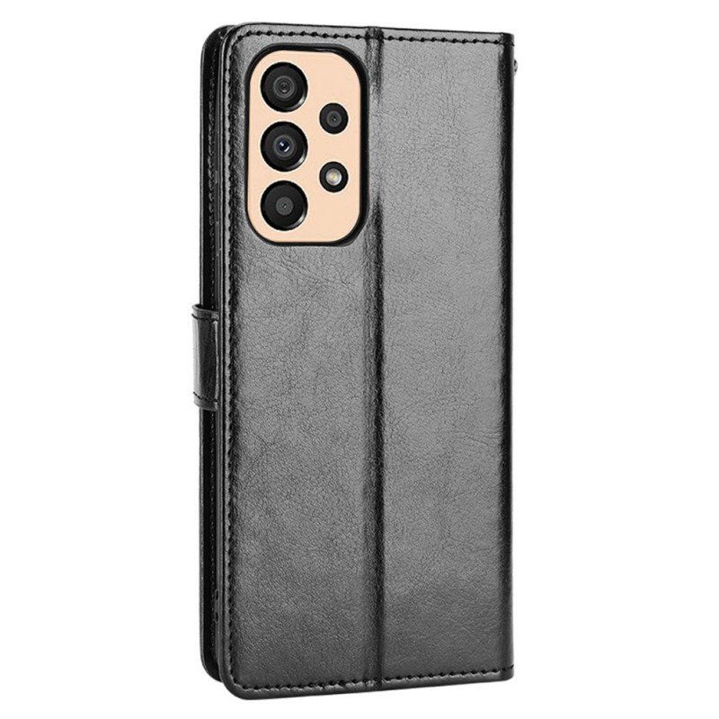 Etui Folio do Samsung Galaxy M23 5G Błyszcząca Sztuczna Skóra