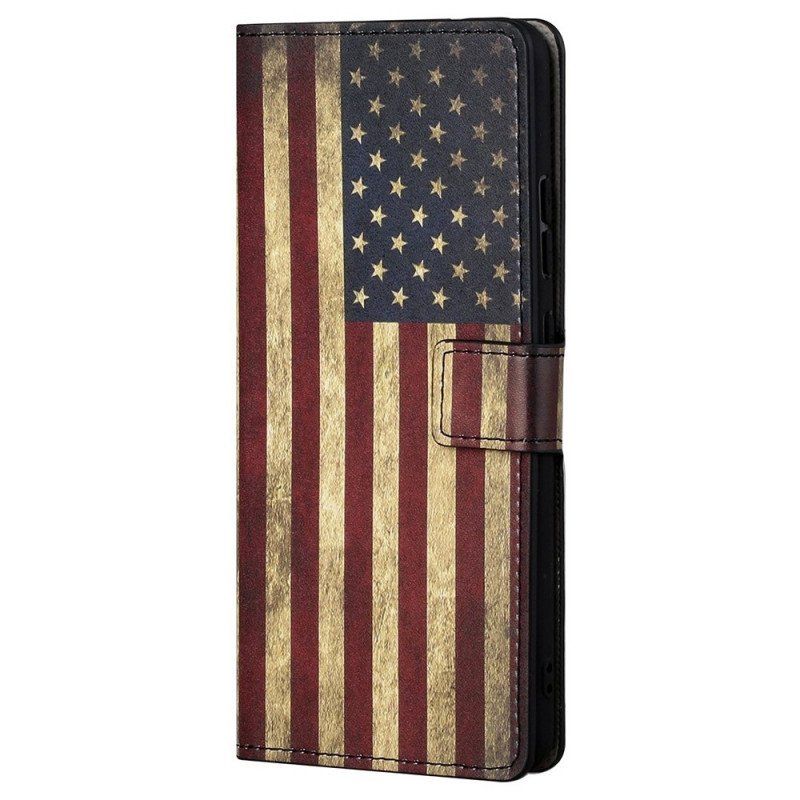 Etui Folio do Samsung Galaxy M23 5G Flaga Ameryki