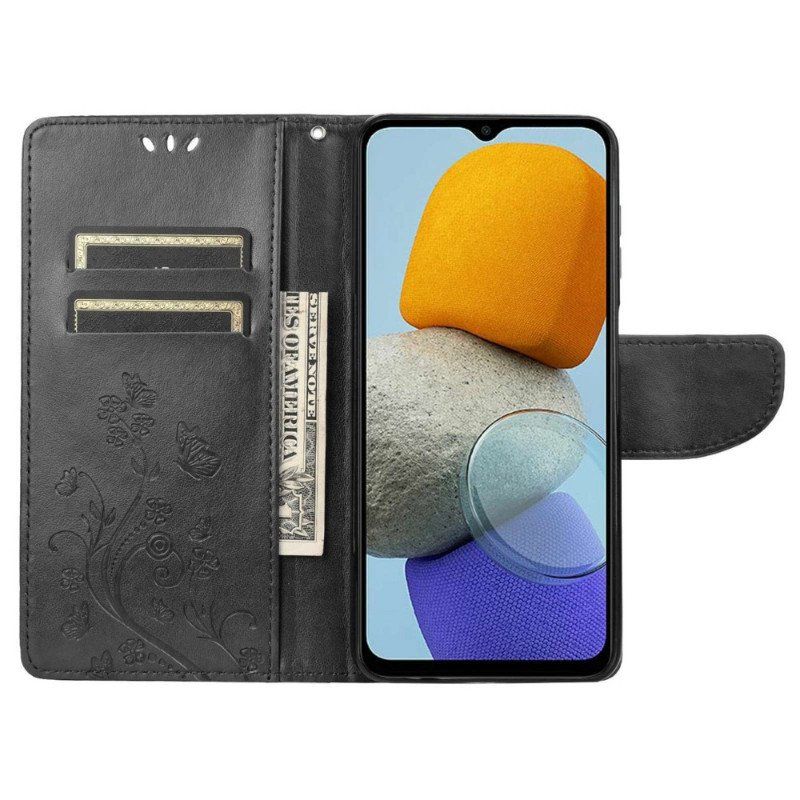 Etui Folio do Samsung Galaxy M23 5G Motyle I Kwiaty