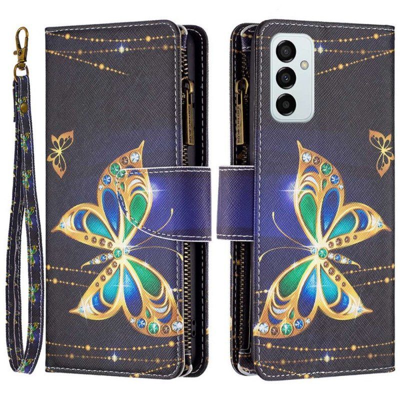 Etui Folio do Samsung Galaxy M23 5G Motyle Portmonetka I Smycz