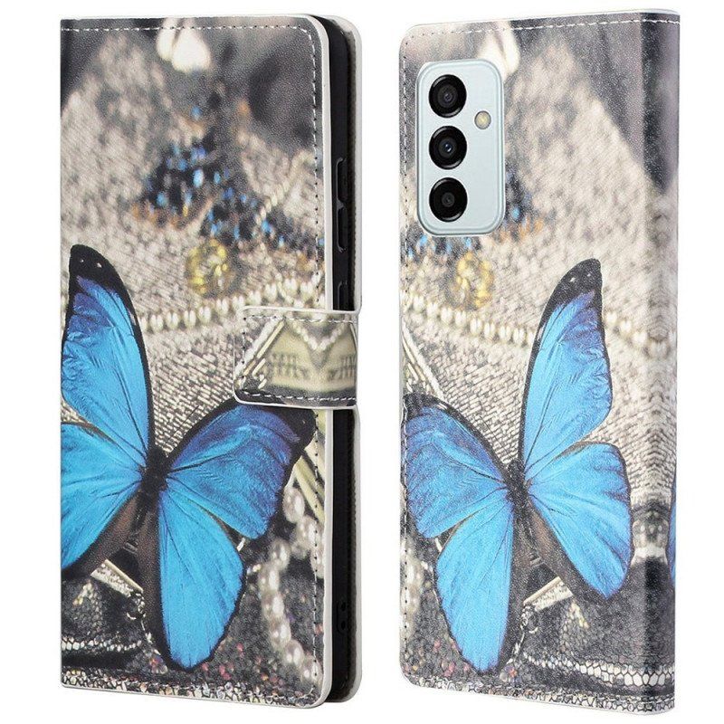 Etui Folio do Samsung Galaxy M23 5G Niebieski Motyl