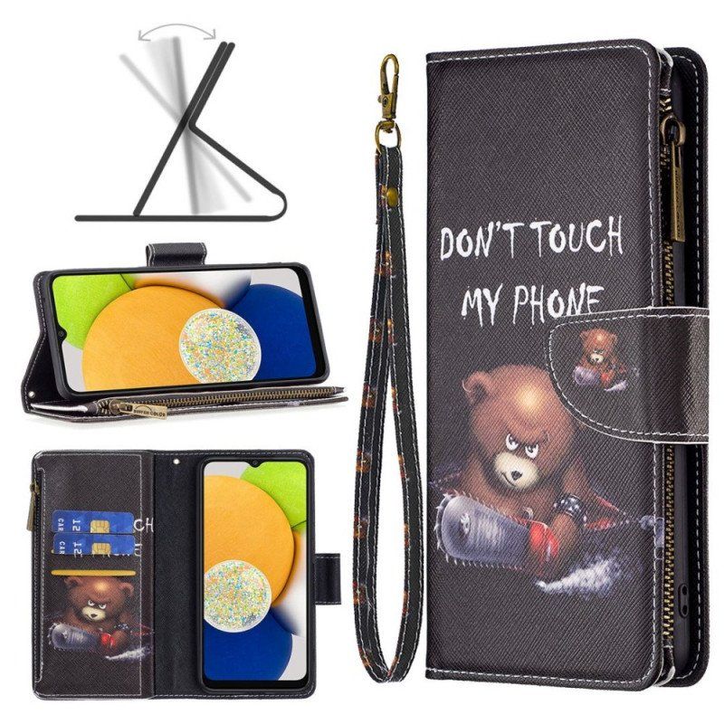 Etui Folio do Samsung Galaxy M23 5G Niedźwiedź Portmonetka I Smycz