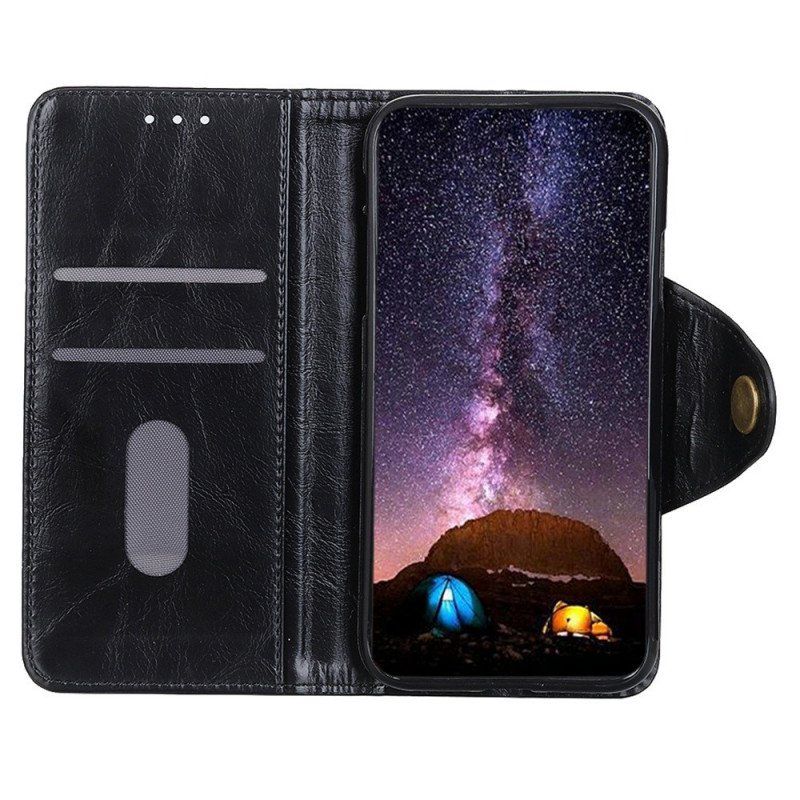 Etui Folio do Samsung Galaxy M23 5G Patentowy Guzik Z Imitacji Skóry Khazneh