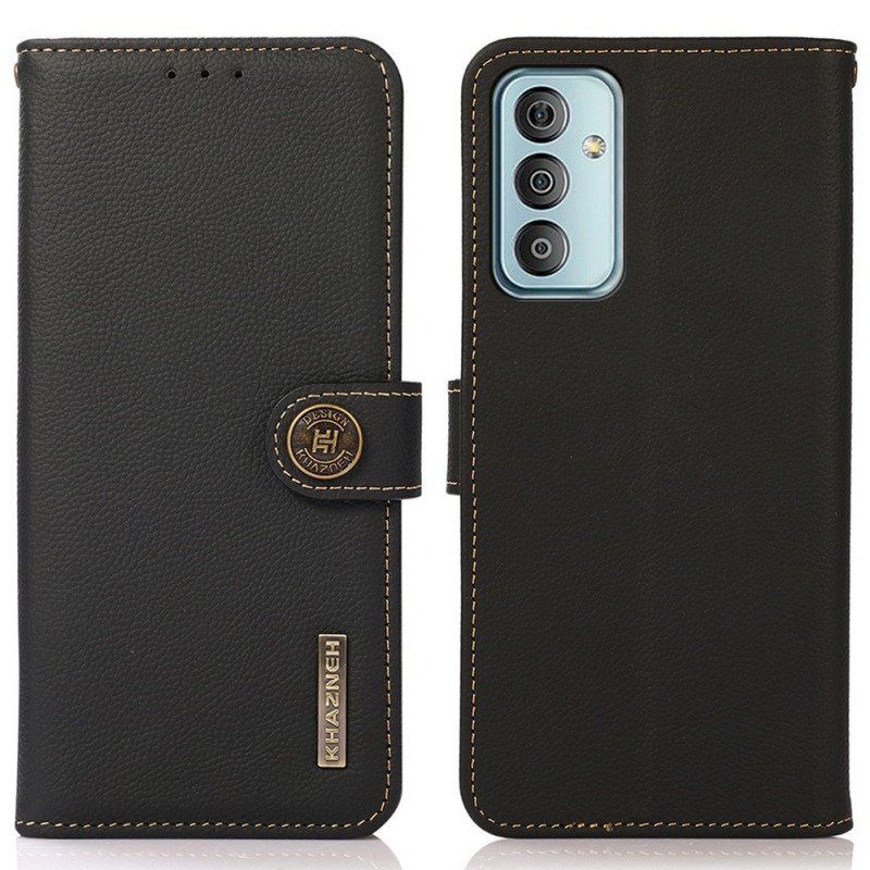 Etui Folio do Samsung Galaxy M23 5G Prawdziwa Skóra Khazneh Rfid