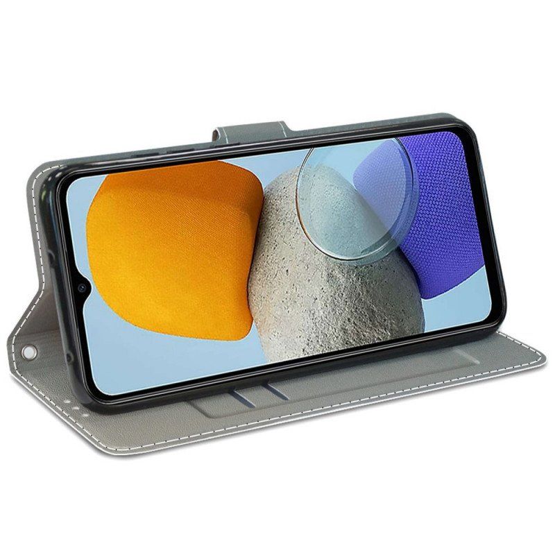 Etui Folio do Samsung Galaxy M23 5G Róże Z Smyczą