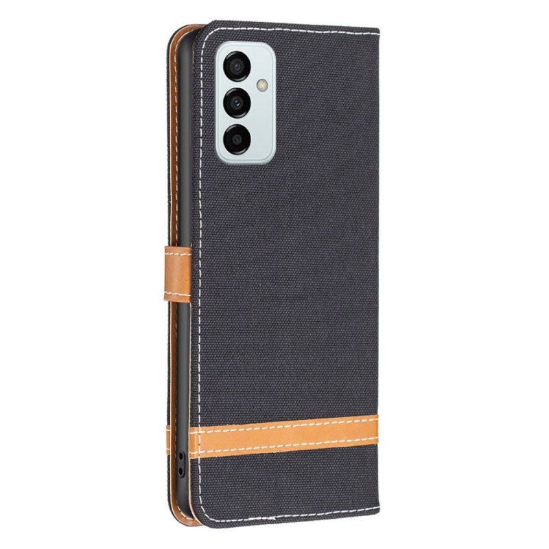 Etui Folio do Samsung Galaxy M23 5G Tkanina Z Paskiem