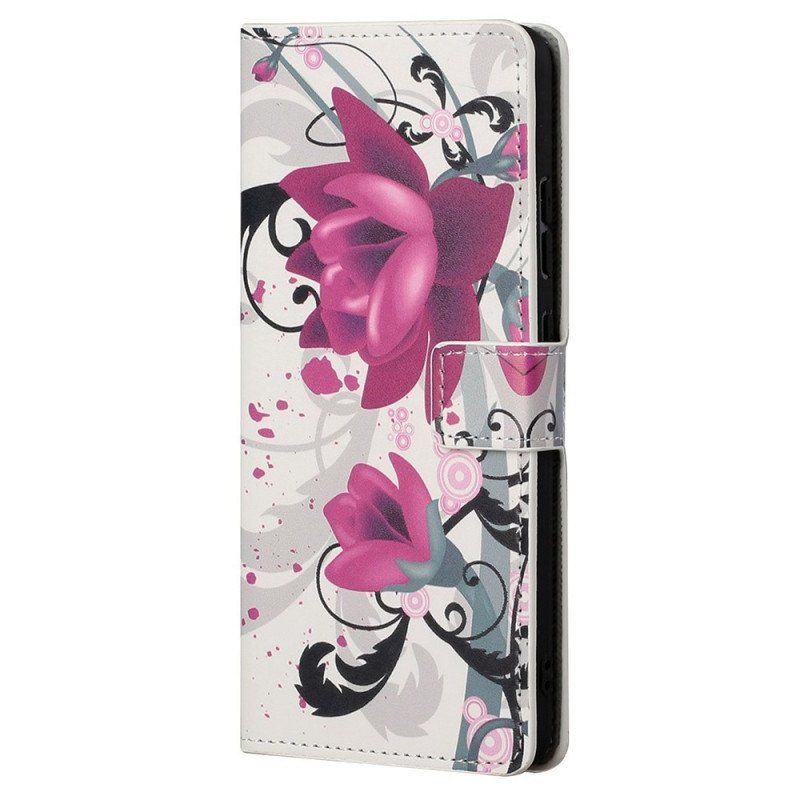 Etui Folio do Samsung Galaxy M23 5G Tropikalne Kwiaty