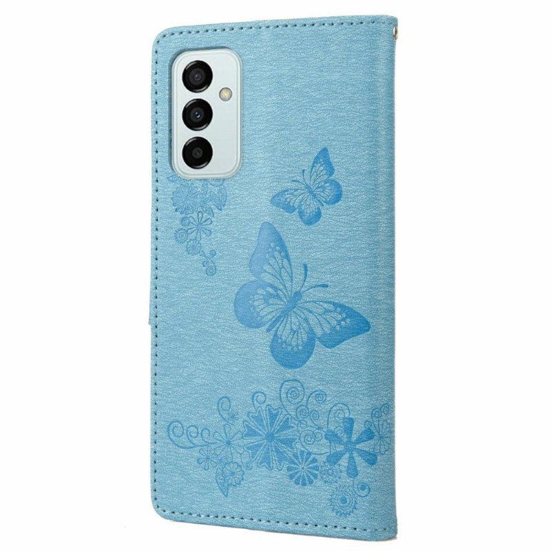 Etui Folio do Samsung Galaxy M23 5G z Łańcuch Stringi Motyle