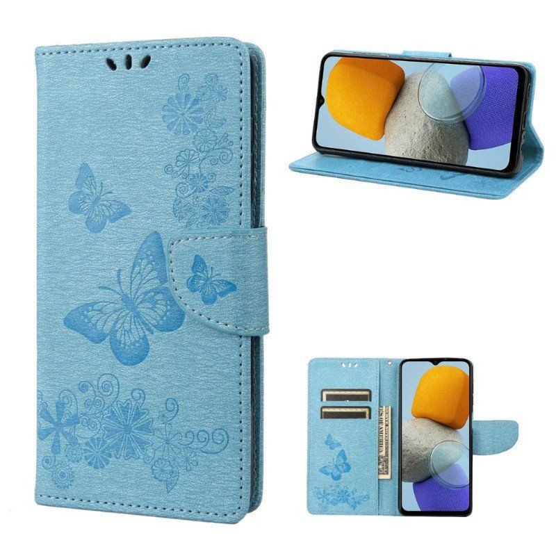 Etui Folio do Samsung Galaxy M23 5G z Łańcuch Stringi Motyle