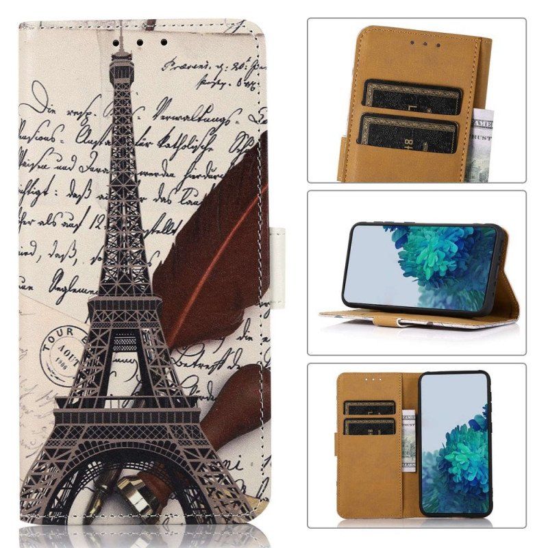 Etui Folio do Samsung Galaxy M33 5G Poetycka Wieża Eiffla