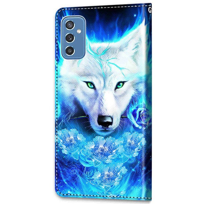 Etui Folio do Samsung Galaxy M52 5G Fluorescencyjny Wilk