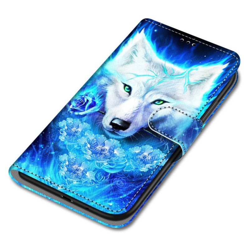 Etui Folio do Samsung Galaxy M52 5G Fluorescencyjny Wilk