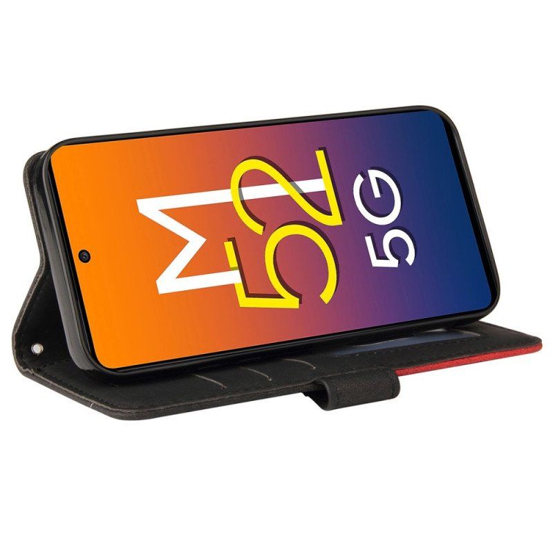 Etui Folio do Samsung Galaxy M52 5G z Łańcuch Linia Tuszu Do Smyczy