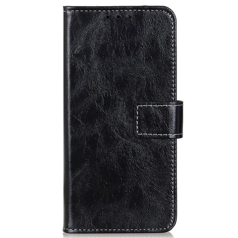 Etui Folio do Samsung Galaxy M53 5G Błyszcząca Sztuczna Skóra I Szwy