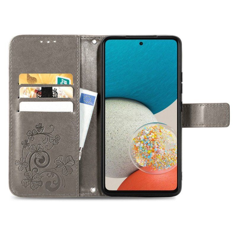 Etui Folio do Samsung Galaxy M53 5G Czterolistna Koniczyna