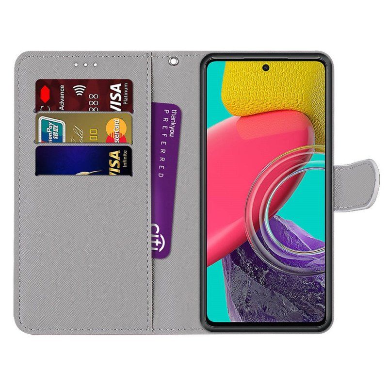 Etui Folio do Samsung Galaxy M53 5G Grafika Ze Smyczą