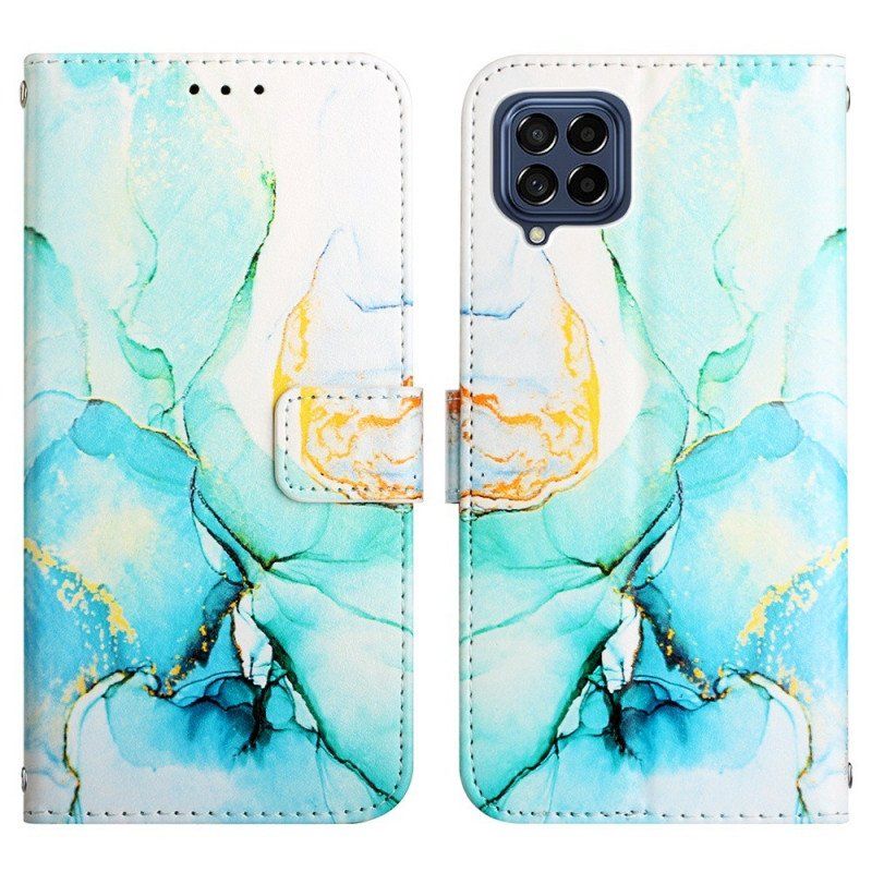 Etui Folio do Samsung Galaxy M53 5G Marmur Ze Smyczą