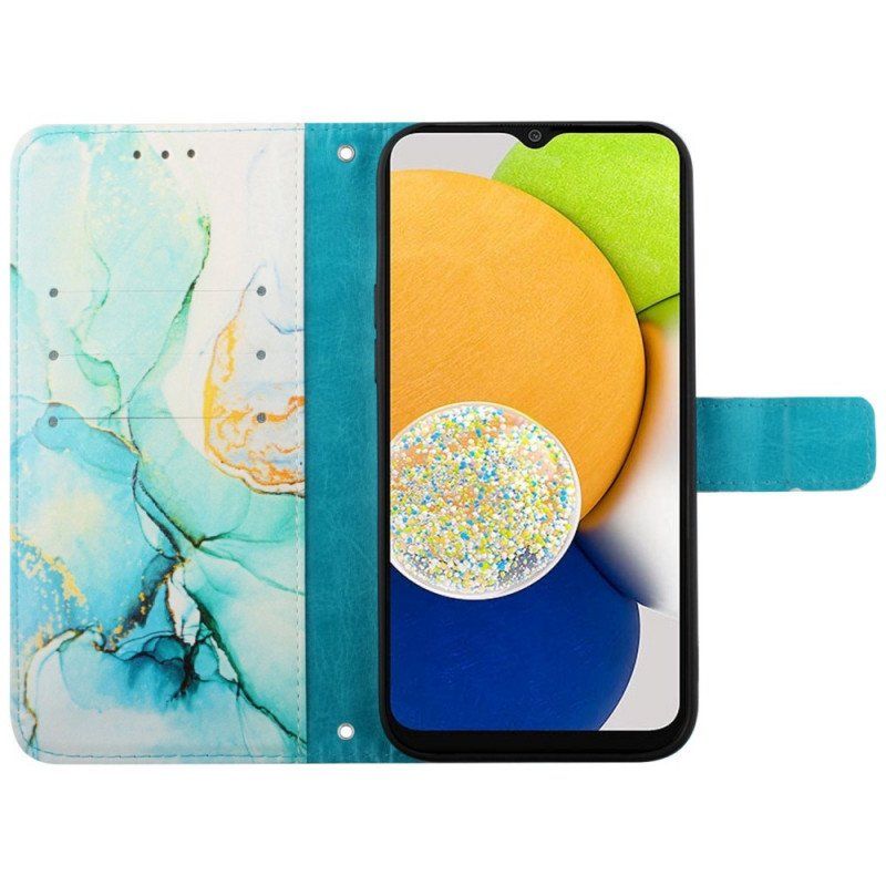 Etui Folio do Samsung Galaxy M53 5G Marmur Ze Smyczą