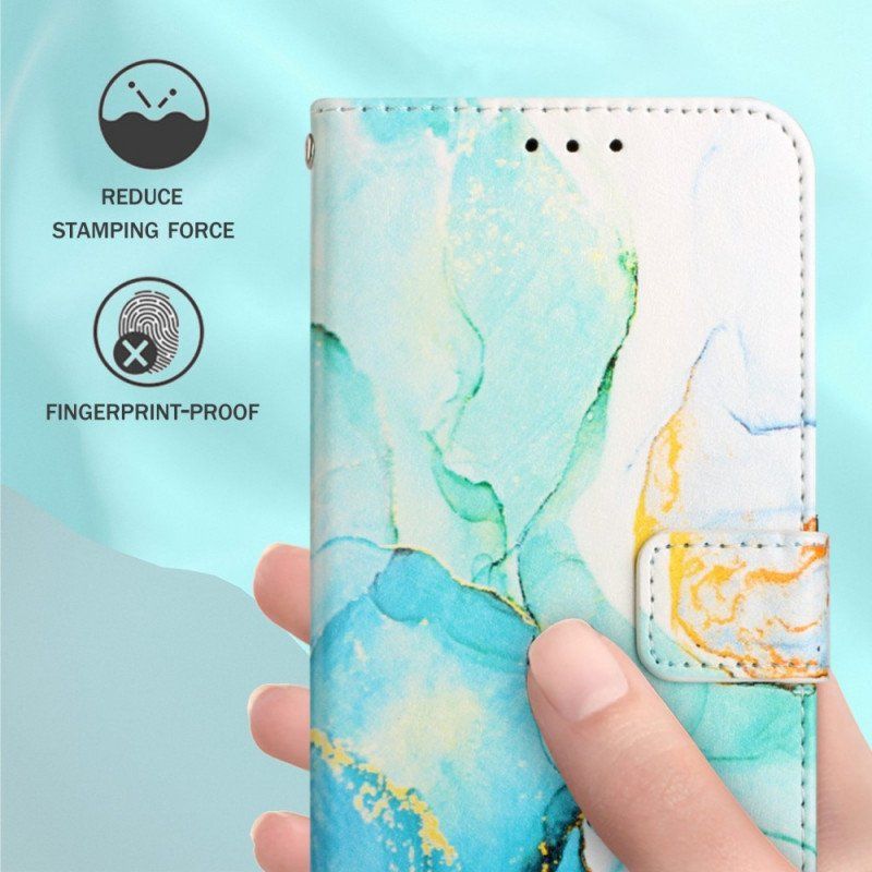 Etui Folio do Samsung Galaxy M53 5G Marmur Ze Smyczą