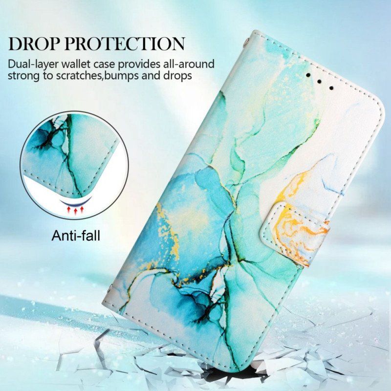 Etui Folio do Samsung Galaxy M53 5G Marmur Ze Smyczą