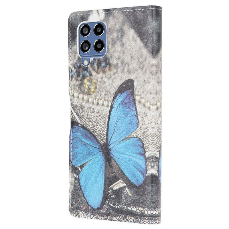 Etui Folio do Samsung Galaxy M53 5G Niebieski Motyl