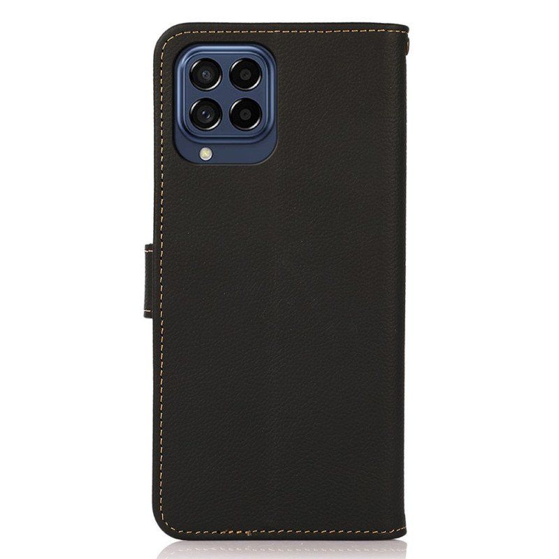 Etui Folio do Samsung Galaxy M53 5G Prawdziwa Skóra Khazneh Rfid