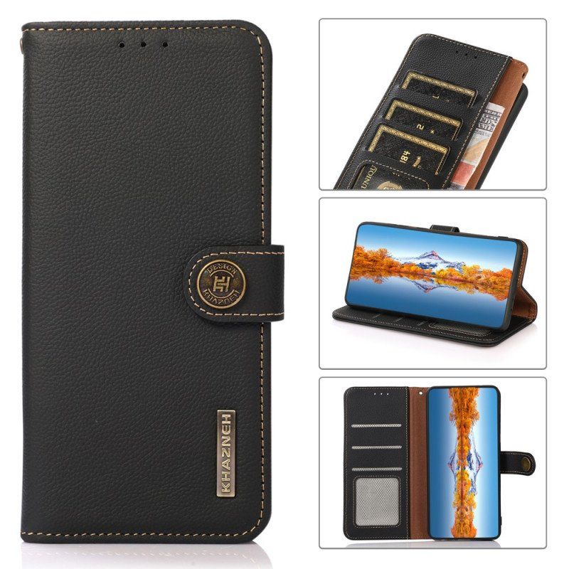 Etui Folio do Samsung Galaxy M53 5G Prawdziwa Skóra Khazneh Rfid