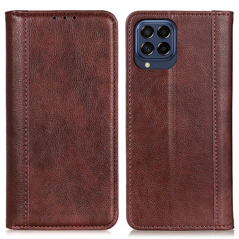 Etui Folio do Samsung Galaxy M53 5G Skóra Dwoinowa Liczi