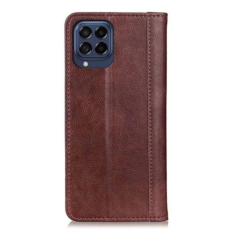 Etui Folio do Samsung Galaxy M53 5G Skóra Dwoinowa Liczi