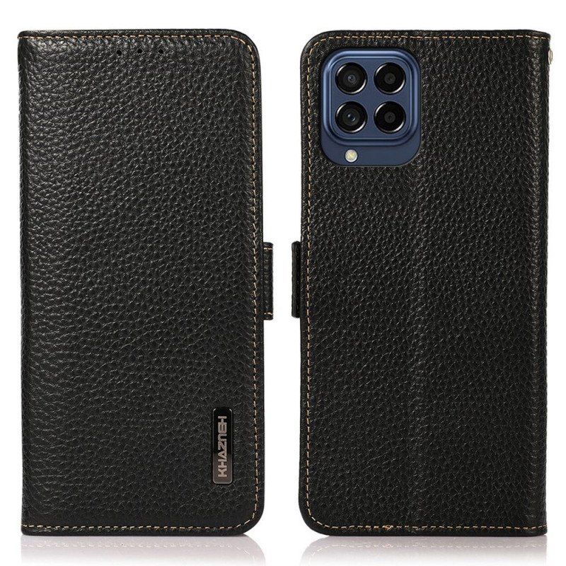 Etui Folio do Samsung Galaxy M53 5G Skóra Liczi Khazneh Rfid