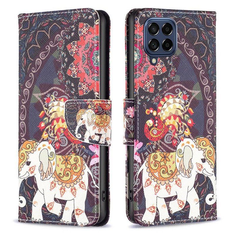 Etui Folio do Samsung Galaxy M53 5G Słoń Indyjski