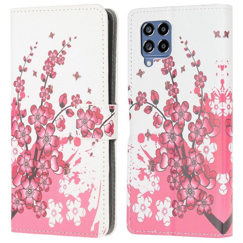 Etui Folio do Samsung Galaxy M53 5G Tropikalne Kwiaty