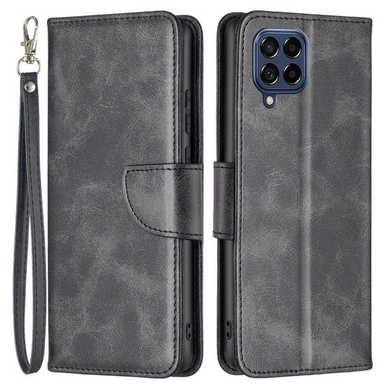 Etui Folio do Samsung Galaxy M53 5G Ukośne Zapięcie Z Paskiem