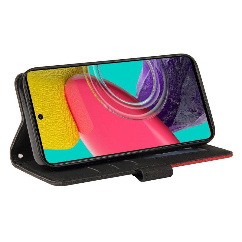 Etui Folio do Samsung Galaxy M53 5G z Łańcuch Dwukolorowy Pasek