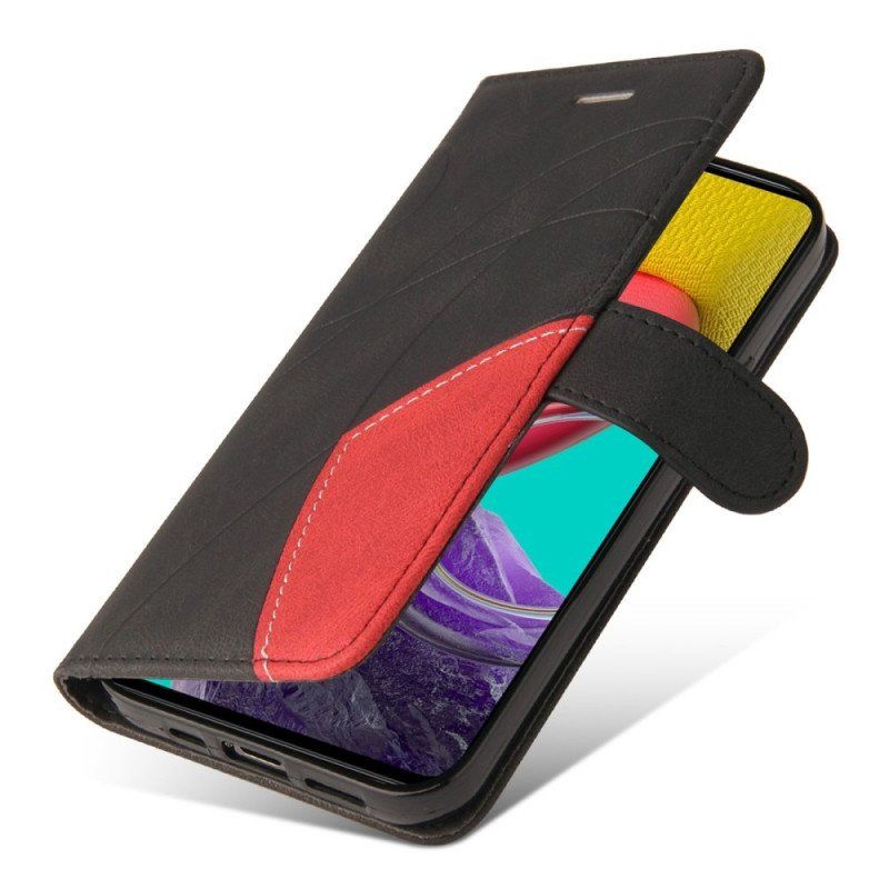 Etui Folio do Samsung Galaxy M53 5G z Łańcuch Dwukolorowy Pasek