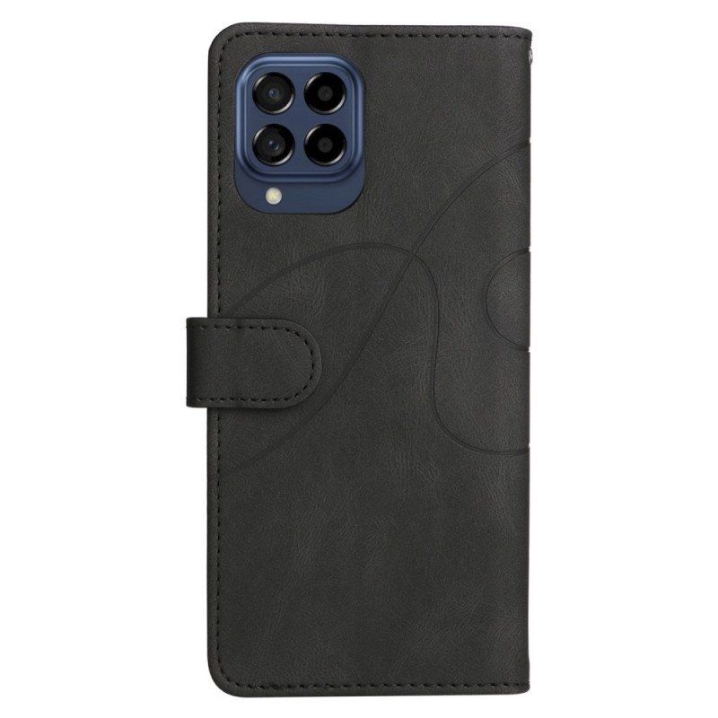 Etui Folio do Samsung Galaxy M53 5G z Łańcuch Dwukolorowy Pasek