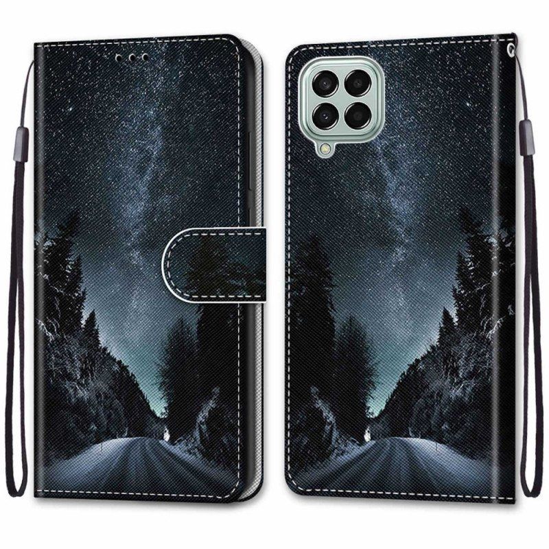 Etui Folio do Samsung Galaxy M53 5G z Łańcuch Krajobraz Smyczy