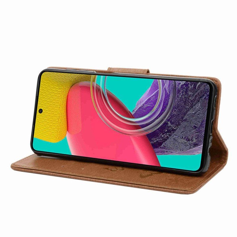 Etui Folio do Samsung Galaxy M53 5G z Łańcuch Pasiasty Projekt Motyli