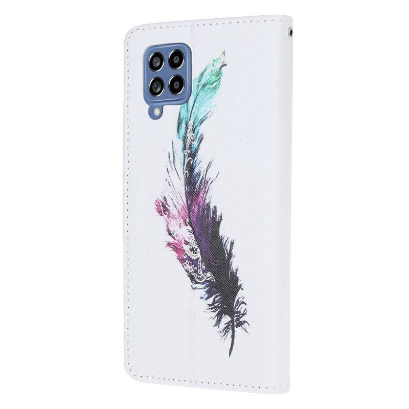 Etui Folio do Samsung Galaxy M53 5G z Łańcuch Pióro Z Smyczą