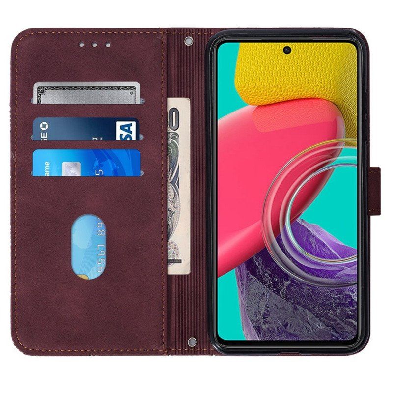 Etui Folio do Samsung Galaxy M53 5G z Łańcuch Trójkąty Paska