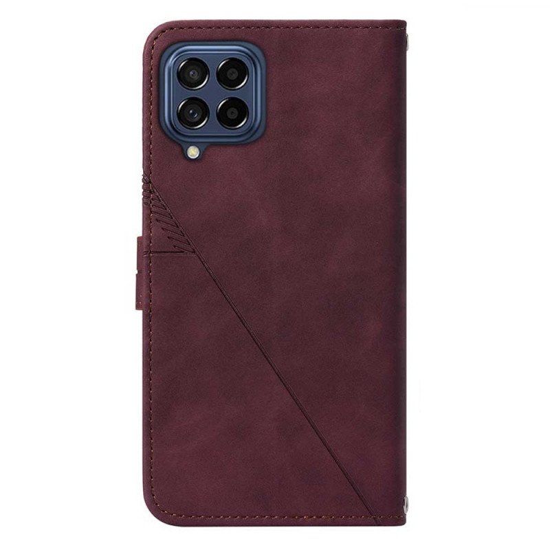 Etui Folio do Samsung Galaxy M53 5G z Łańcuch Trójkąty Paska