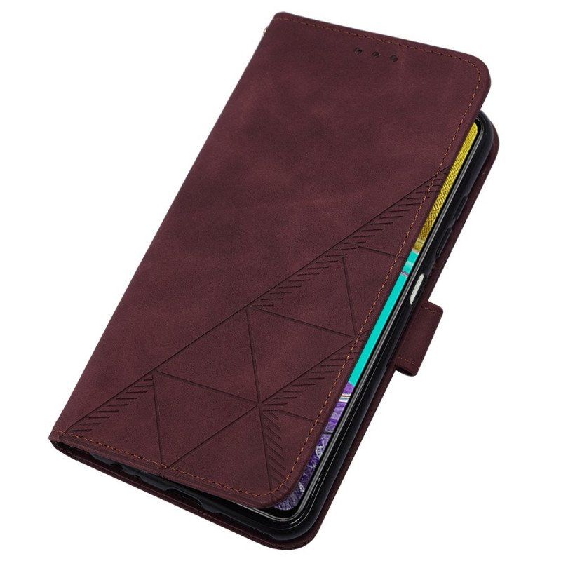 Etui Folio do Samsung Galaxy M53 5G z Łańcuch Trójkąty Paska