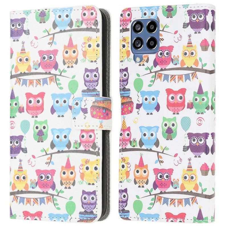 Etui Folio do Samsung Galaxy M53 5G Zespół Sów