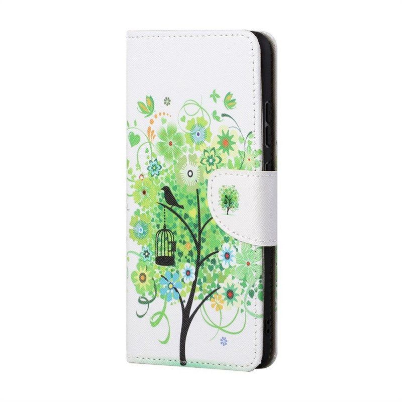 Etui Folio do Samsung Galaxy M53 5G Zielone Liście