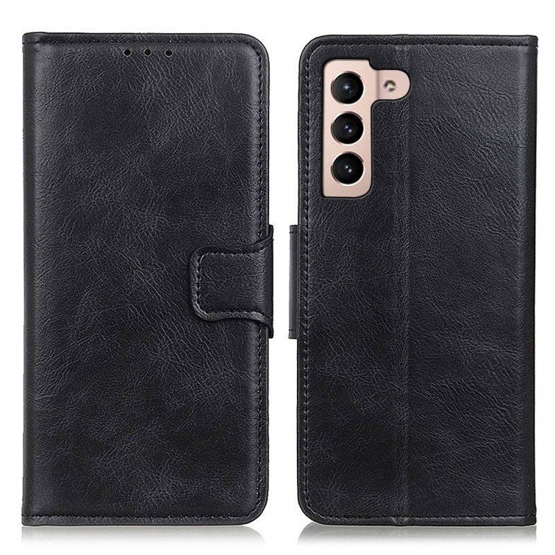 Etui Folio do Samsung Galaxy S22 5G Dwustronne Zapięcie Z Efektem Skóry