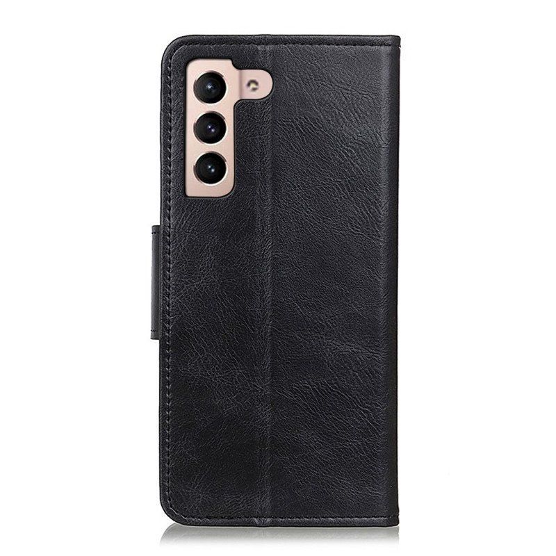 Etui Folio do Samsung Galaxy S22 5G Dwustronne Zapięcie Z Efektem Skóry