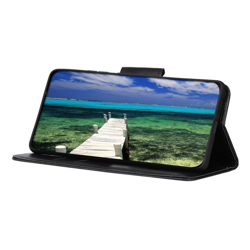 Etui Folio do Samsung Galaxy S22 5G Dwustronne Zapięcie Z Efektem Skóry