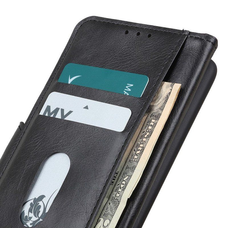 Etui Folio do Samsung Galaxy S22 5G Dwustronne Zapięcie Z Efektem Skóry