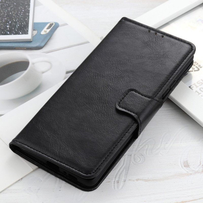 Etui Folio do Samsung Galaxy S22 5G Dwustronne Zapięcie Z Efektem Skóry